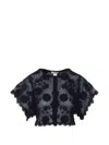 Twinset Cardigan In Maglia Traforata Nera Di Cotone  In Black