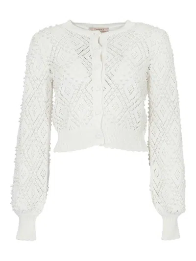 Twinset White Cotton Cardigan
