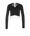 Twinset Trompe-l'oeil Fitted Cardigan In Nero E Bianco