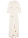 Twinset Crochet-knit Midi Dress In Old White