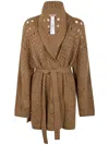 Twinset Sequin Cardi-coat In Sandy Brown
