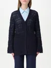Twinset Open-knit Cardigan In Blue