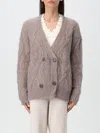 Twinset Double-breasted Cardigan In Taubengrau