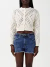 Twinset Light Natural Cropped Cardigan In Natural
