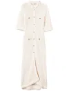 Twinset Crochet-knit Midi Dress In White