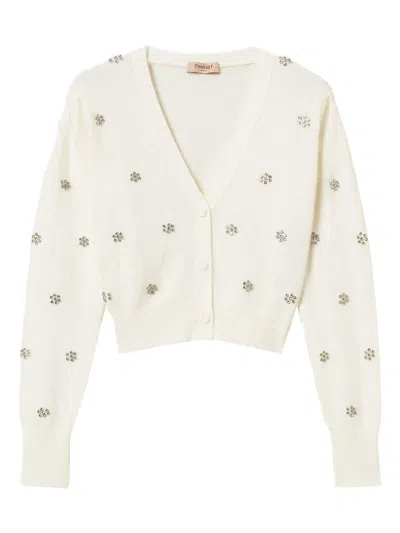 TWINSET CARDIGAN WITH BUTTONS AND RHINESTONE DECORATIONS TWINSET