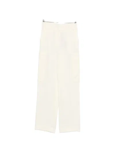 Twinset Cargo-pocket Straight Trousers In White