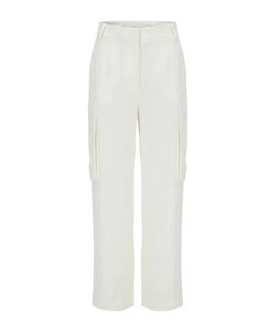 Twinset Cargo-pocket Straight Trousers In White