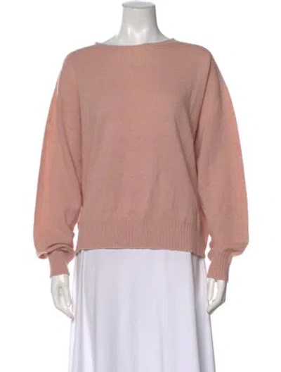 Pre-owned Twinset Cashmere Bateau Neckline Sweater In Pink