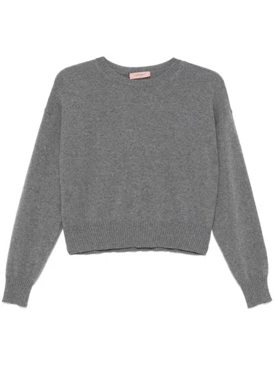 Twinset Cashmere Crew-neck Sweater In Grey