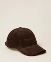 Twinset Casquette De Baseball En Velours In Brown