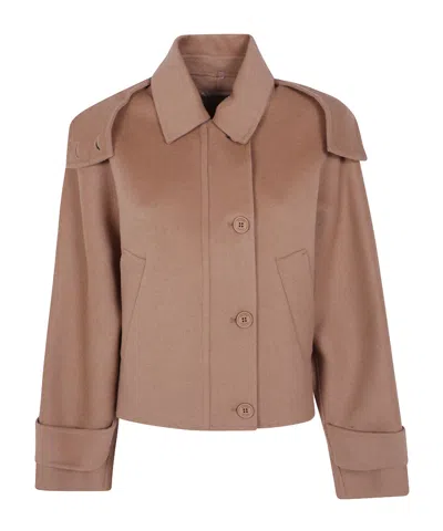 Twinset Casual Hooded Jacket In Brown