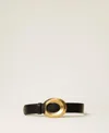Twinset Ceinture En Cuir Avec Boucle Ovale In Black