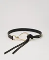Twinset Ceinture En Cuir Avec Logo In Black