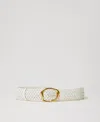 Twinset Woven Leather Belt In White