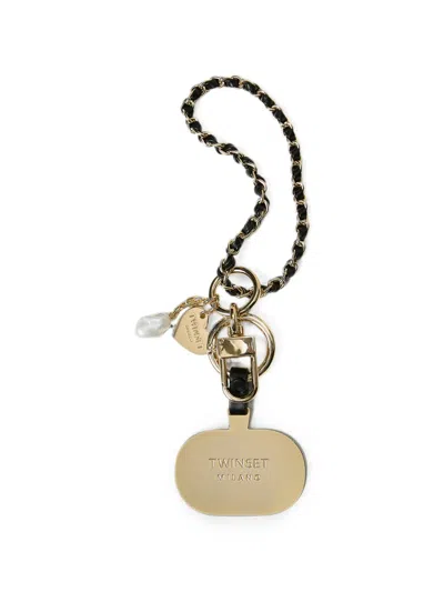 Twinset Cell Phone Holder With Logo Plate In Multi
