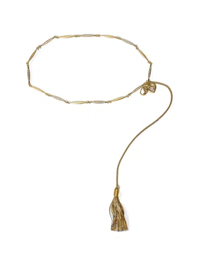 Twinset Chain Belt With Tassel Pendant In Pattern