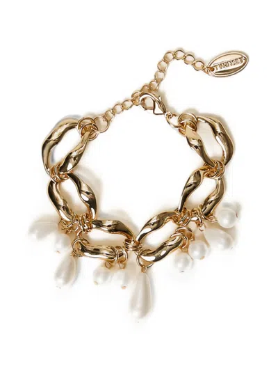 Twinset Chain Bracelet With Pearls In Multi