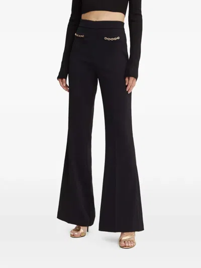 Twinset Chain-detail Flared Trousers In Black