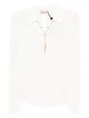 Twinset Chain-embellished Polo Blouse In Neutral