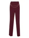 Twinset Chain-embellished Trousers In Red