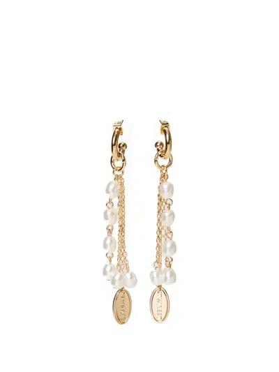 Twinset Chain Pearl Earrings In Gold