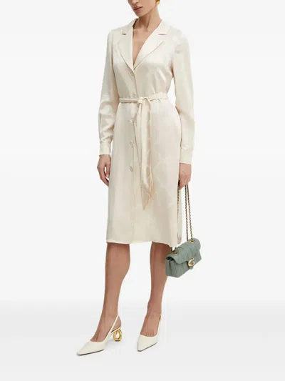 Twinset Chain-print Belted Dress In Neutral