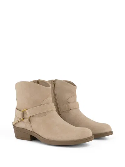 Twinset Kids' Chain Strap Boots In Neutral