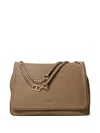Twinset Chain-strap Flap Shoulder Bag In Brown