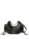 Twinset Chain-trimmed Pocket-embellished Shoulder Bag In Black