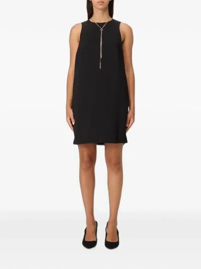 Twinset Chain-detail Mini Shift Dress In Black