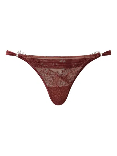 Twinset Chantilly-lace G-string Thongs In Red
