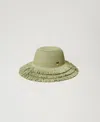 Twinset Chapeau À Large Bord Effet Paille In Green
