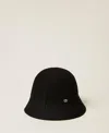 Twinset Chapeau En Drap De Laine In Black