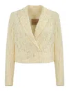 Twinset Boxy Lace Blazer Jacket In White