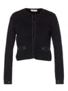 Twinset Embellished Stud-detail Cardigan In Black