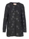 Twinset Black Jacket Frontal Buttons Closure In Multi