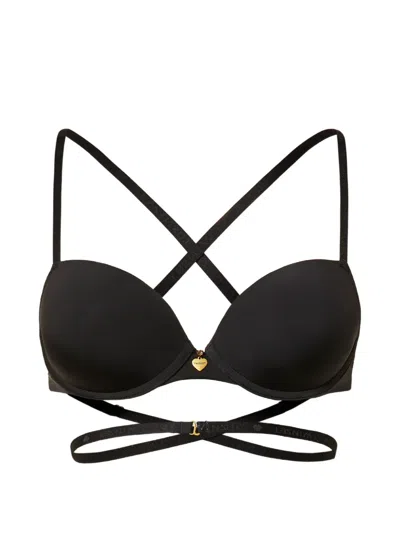 Twinset Charmeuse Push-up Bra In Black