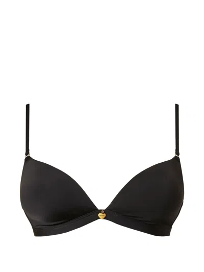Twinset Charmeuse Triangle Bra In Black