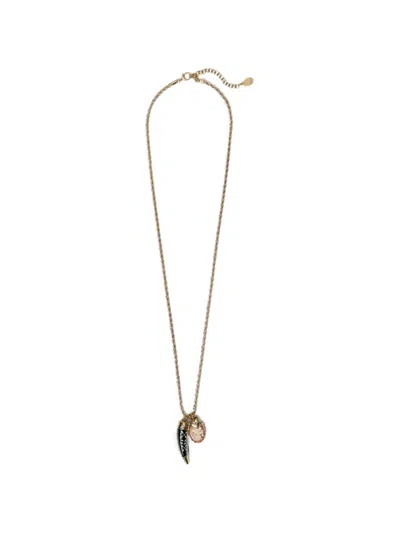Twinset Charm-pendant Rope-chain Necklace In Gold