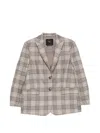 Twinset Twin-set Check-pattern Notched-lapels Jacket In White