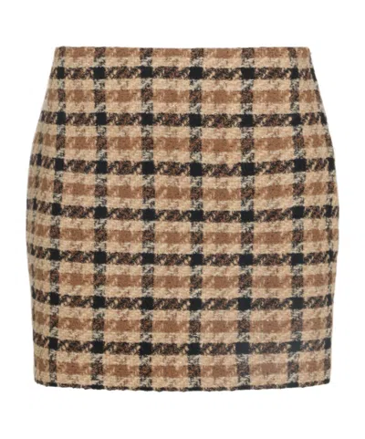 Twinset Check Bouclé Miniskirt In Multi