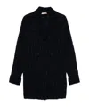 Shop Twinset Check-pattern Cardi-coat In Black