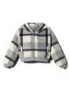 Twinset Check-pattern Hooded Jacket In Grey