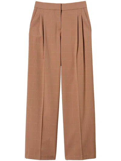 Twinset Check Pattern Palazzo Trousers In Neutrals