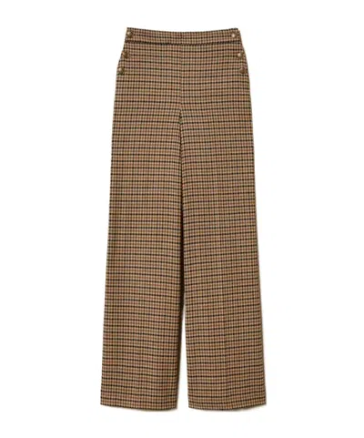 TWINSET CHECKED BUTTON-FASTENING TROUSERS