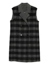 Twinset Checked Double-breasted Waistcoat In Black