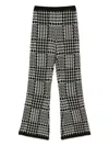 Twinset Checked Knit Pants In Black