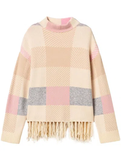 Twinset Checked Knitted Jumper In Multicolour