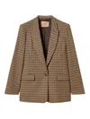 Twinset Checked-print Single-breasted Blazer In Brown